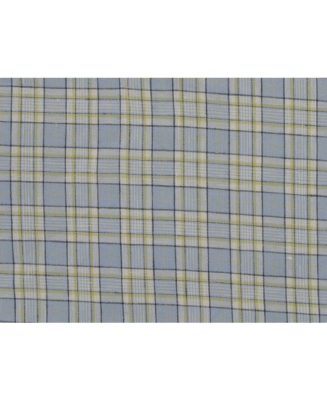 Downings Small Check Irish Linen, Sky