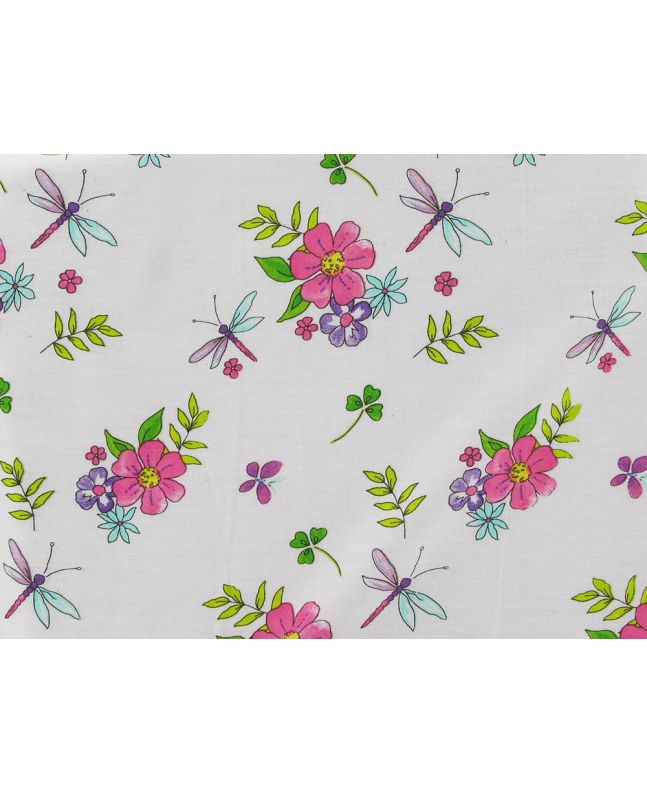 Dragonfly Bouquet Cotton Print