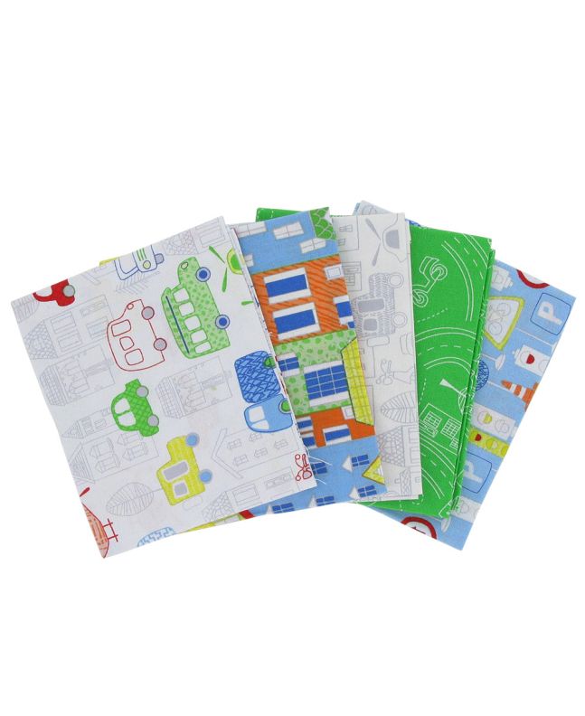 Drive Around Town Cotton Fat Quarter 5 Pack