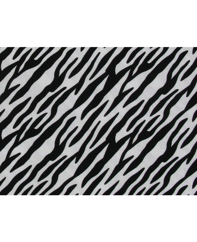 Electric Safari Zebra Cotton Print, Black