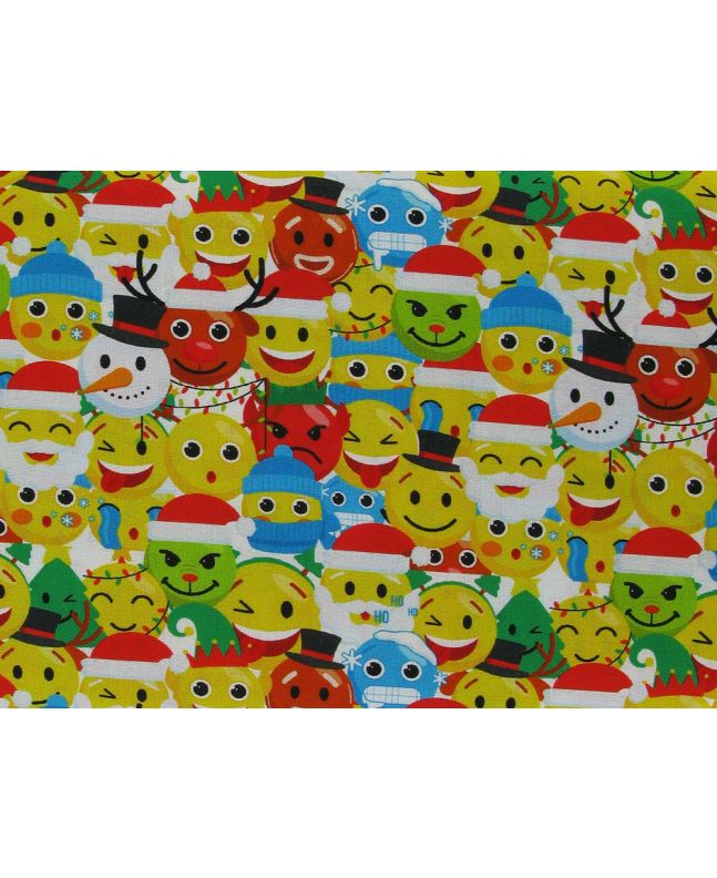 Emoji Christmas Cotton Print