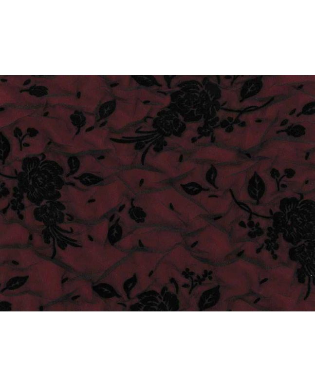 English Rose Flock Spandex Mesh Knit, Crimson