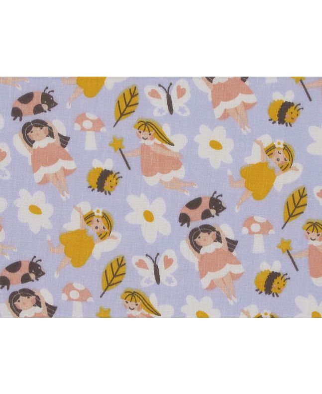 Fairy Garden Polycotton Print, Lilac