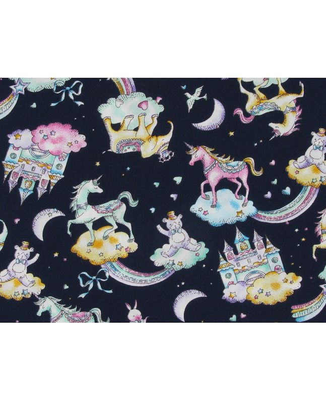 Fairytale Dreamland Cotton Poplin Print, Navy