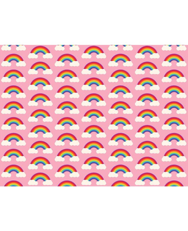 Fairytale Rainbow Cloud Cotton Print, Pink