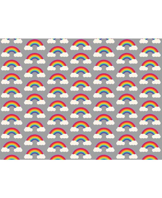 Fairytale Rainbow Cloud Cotton Print, Silver