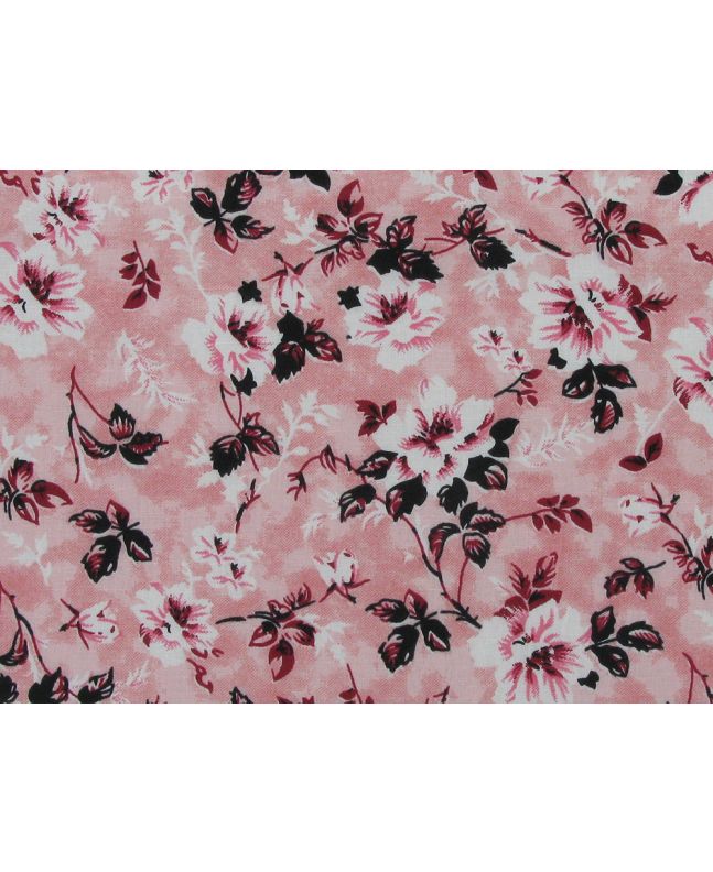 Fancy Flora Cotton Poplin Print, Light Pink