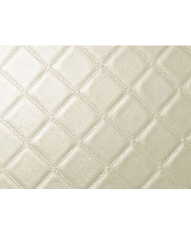 Fire Retardant Trellis Leatherette Faux Leather, Cream