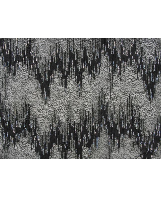 Fire Stripe Sequin Mesh, Black