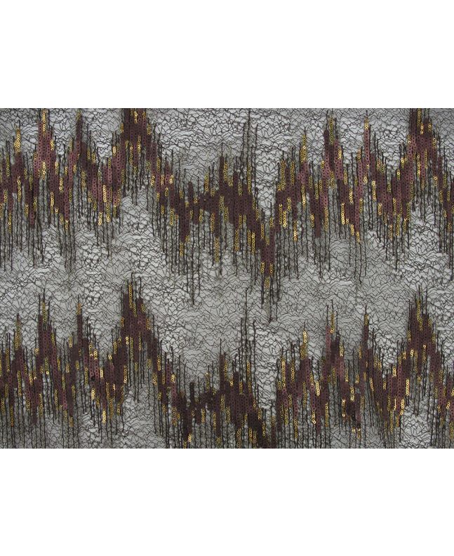 Fire Stripe Sequin Mesh, Bronze