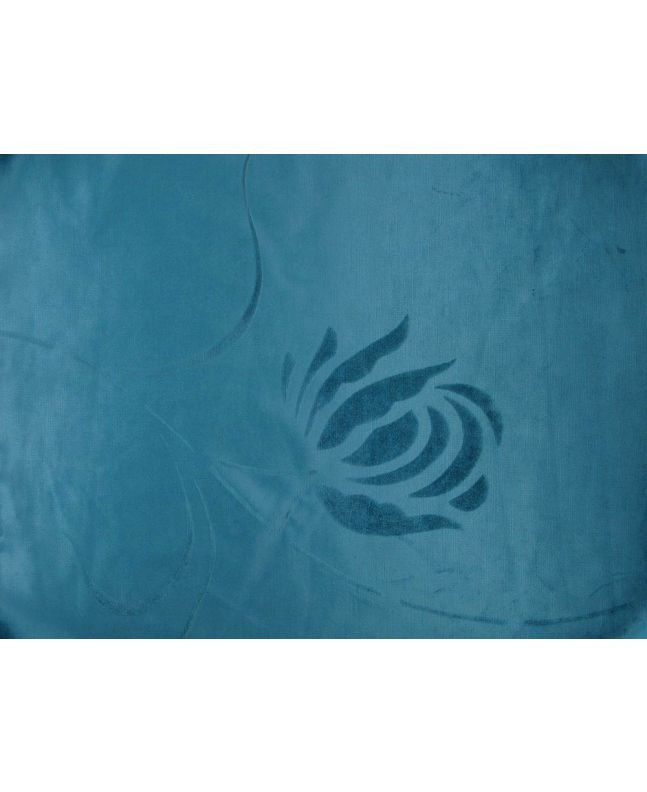 Floral Drift Modal Pile Velvet, 430 gsm, Peacock