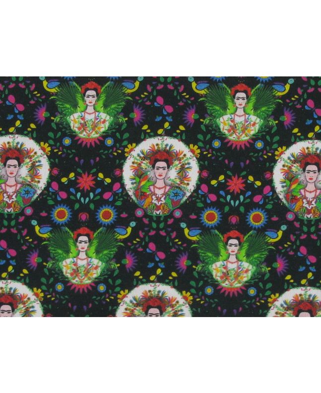 Floral Frieda Cotton Print, Black