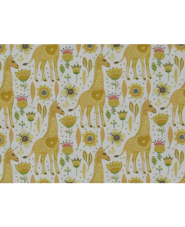 Floral Giraffe Cotton Print