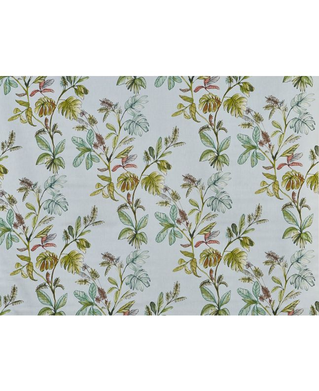 Floral Kew Cotton Curtain, Azure