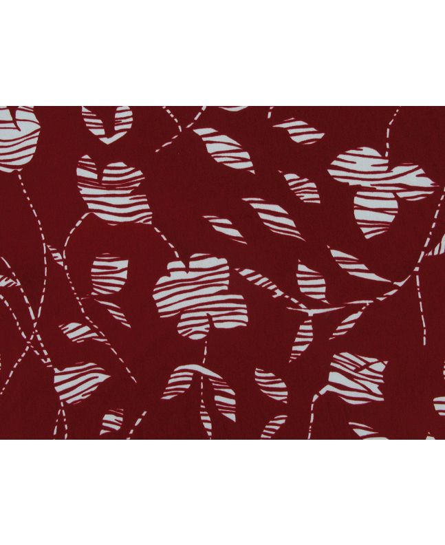 Floral Lines Printed Georgette, Red