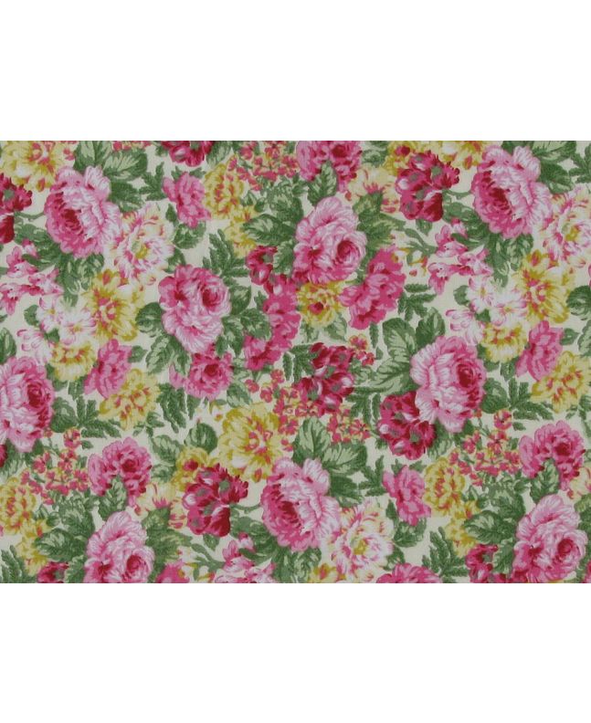 Floral Rose Field Cotton Poplin, Cream
