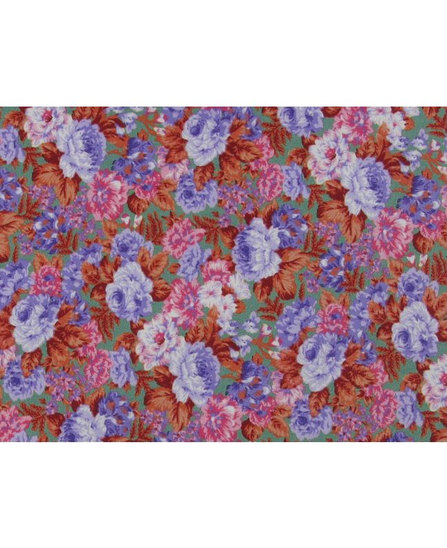 Floral Rose Field Cotton Poplin, Red