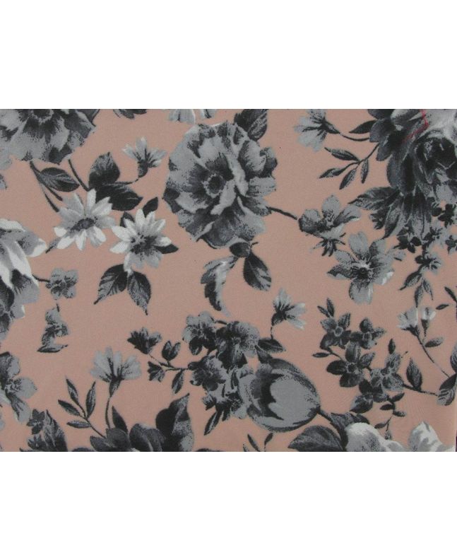 Floral Rose Vines Polyester Roll End, Beige, 4.8m