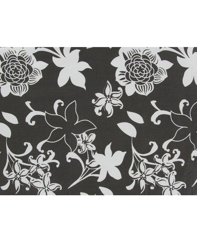 Floral Silhouette Cotton Print, Brown