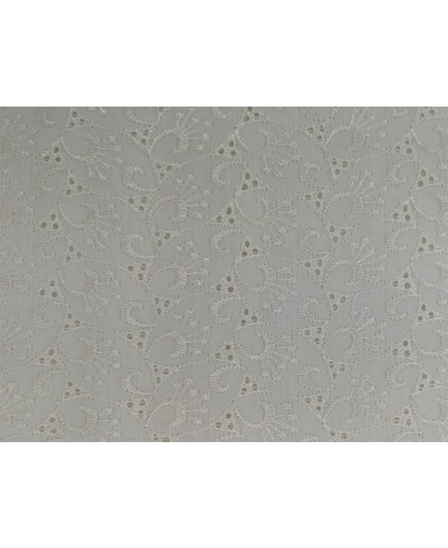 Floral Triange Cotton Rich Broderie Anglaise, Cream