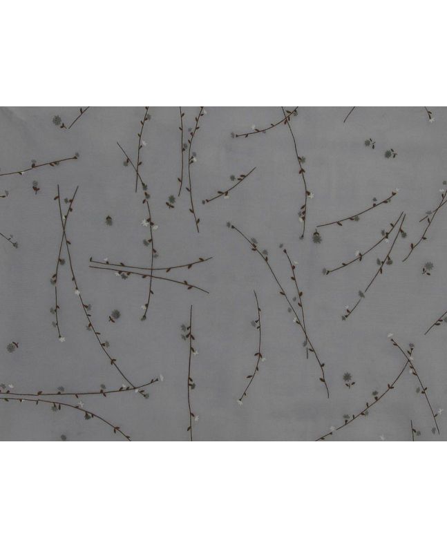 Floral Vines Organdy, Silver