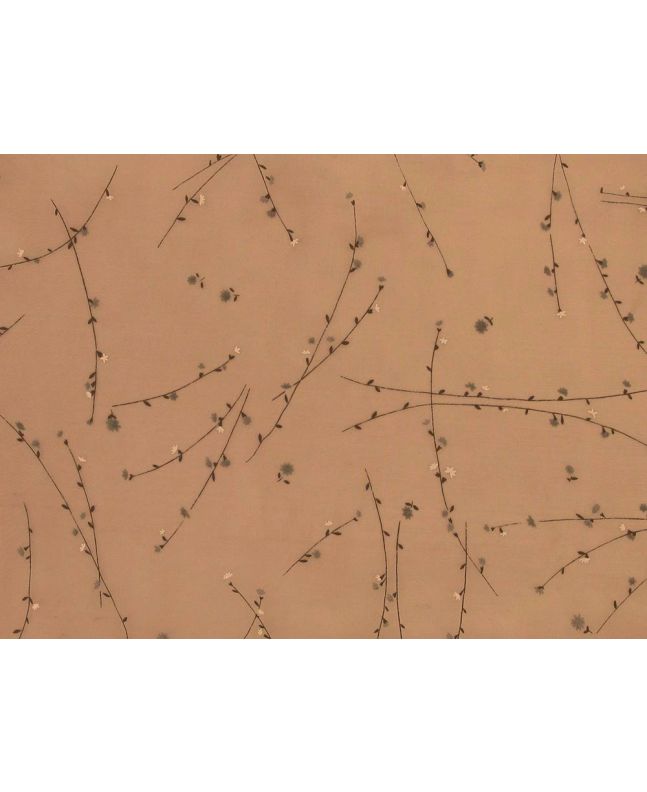 Floral Vines Organdy, Tangerine