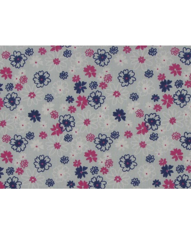 Flower Party Polycotton Print, White