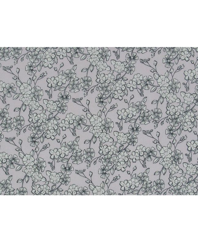 Flowing Floral Cotton Poplin Print, Lilac