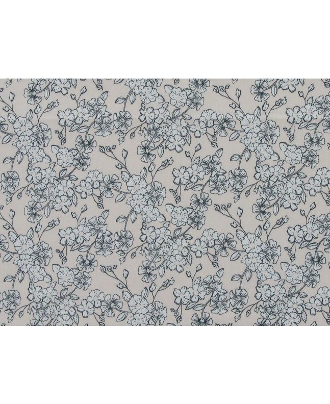 Flowing Floral Cotton Poplin Print, Peach