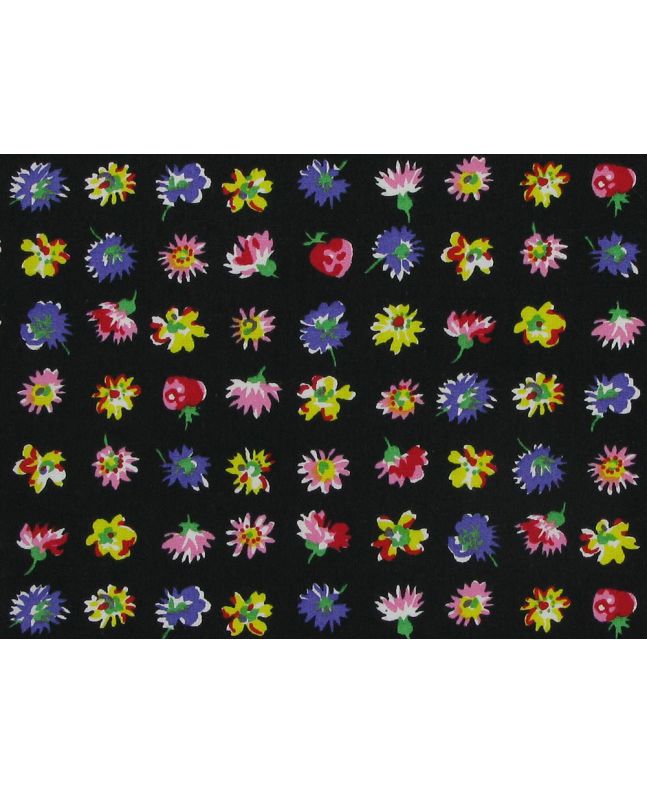 Fluttering Floral Cotton Poplin Print, Black