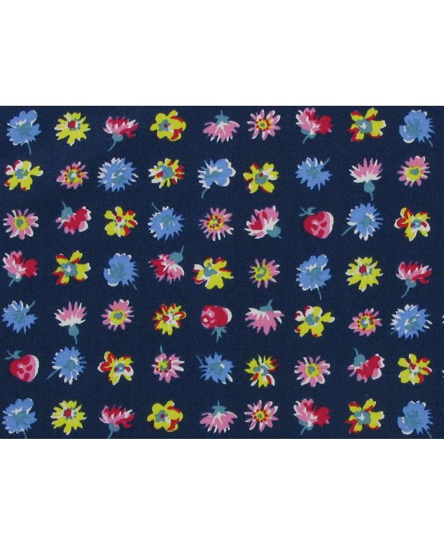 Fluttering Floral Cotton Poplin Print, Navy