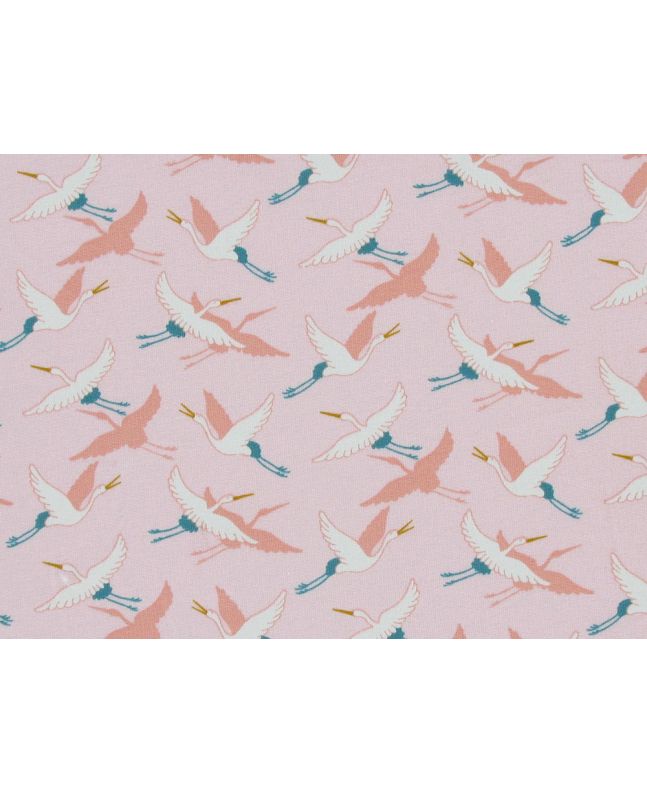 Flying Crane Loopback Cotton Jersey, Light Pink