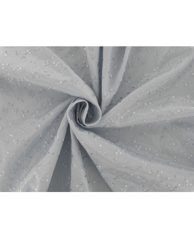 Folding Leaves Embroidered Polyviscose, Silver