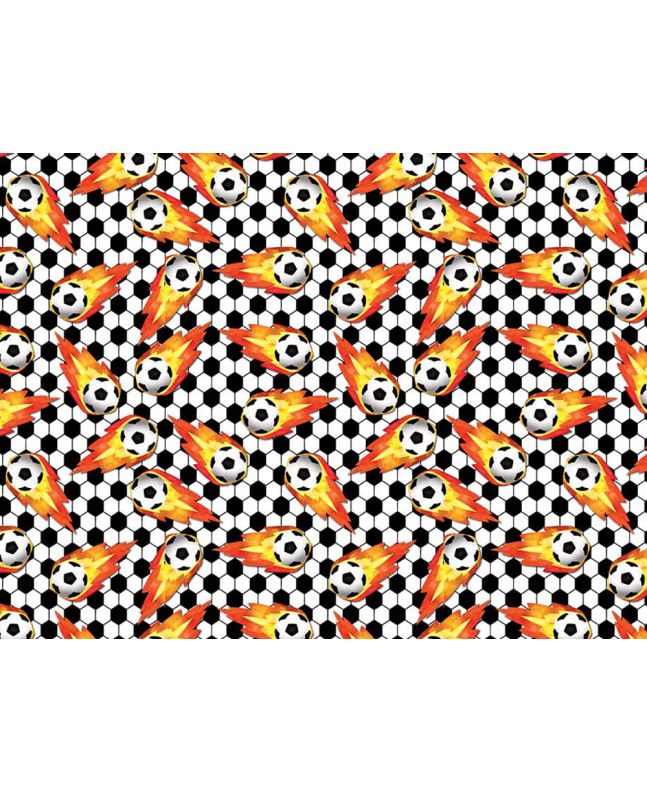 Football Cotton Print, Fire Shot