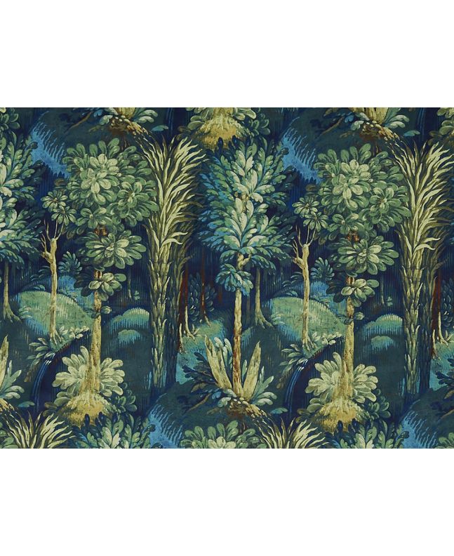 Forbidden Forest Printed Velvet, Sapphire
