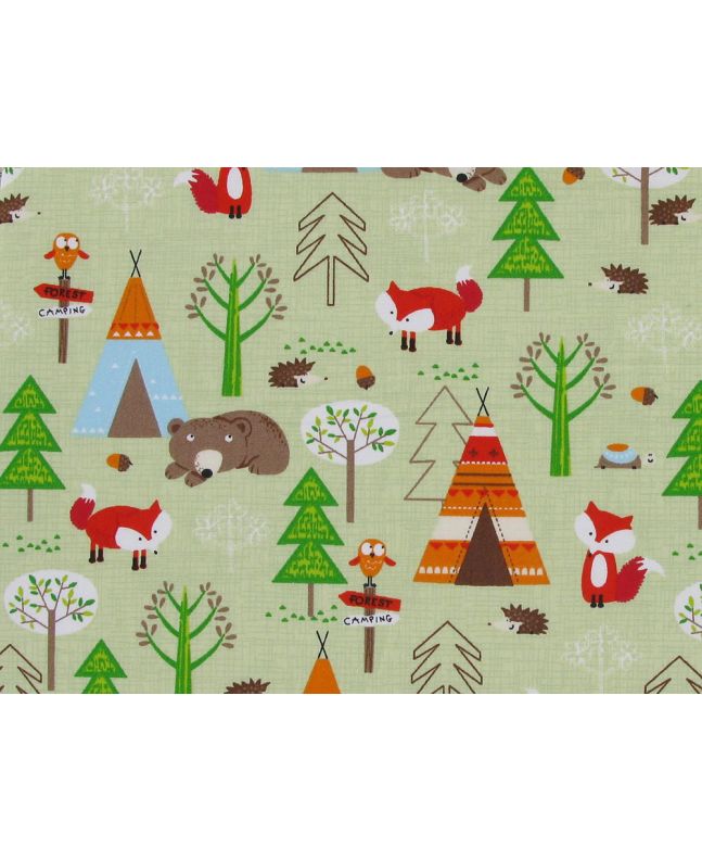 Forest Friends Campout Cotton Poplin Print