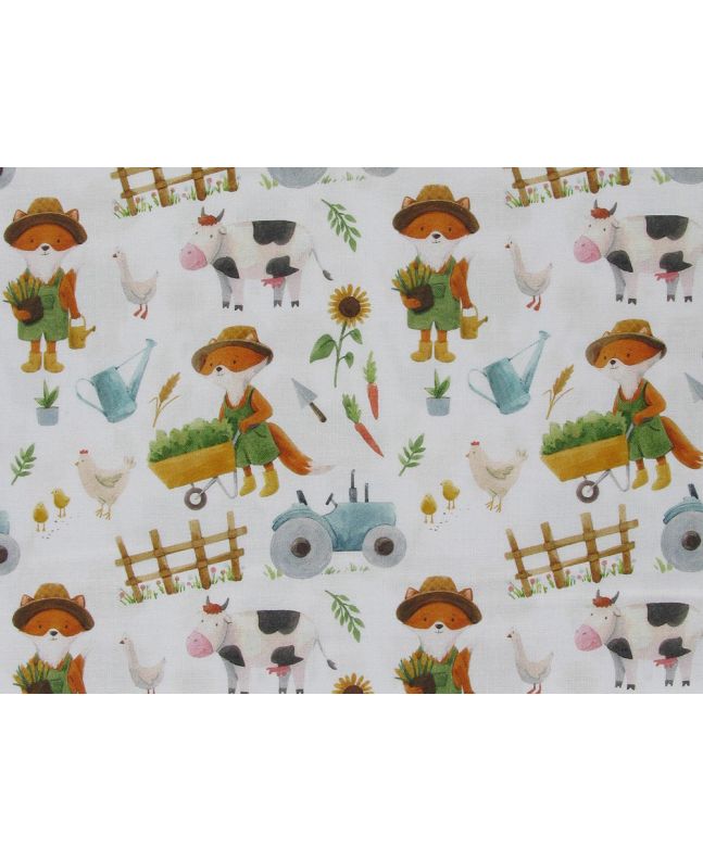 Fox Adventures Cotton Print, Farm