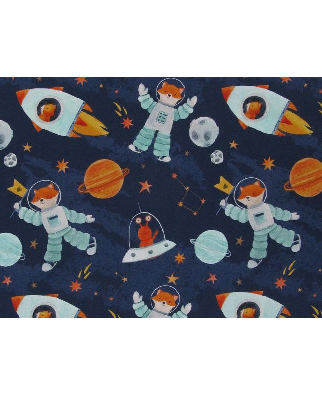 Fox Adventures Cotton Print, Space