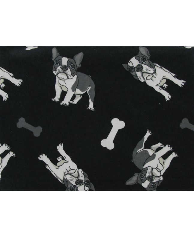 French Bulldog Bone Brushed Cotton Winceyette