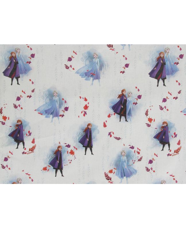 Frozen Forest Digital Cotton Print, White