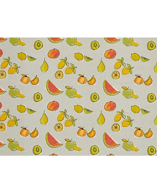 Fruit Salad Cotton Curtain Fabric, Butterscotch