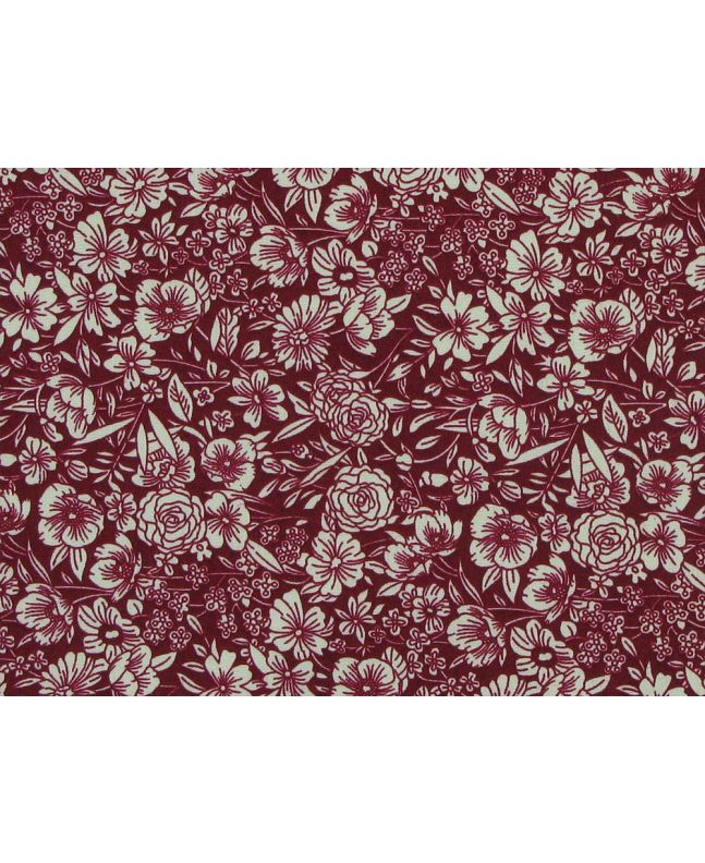 Garden Doodle Cotton Poplin Print, Claret