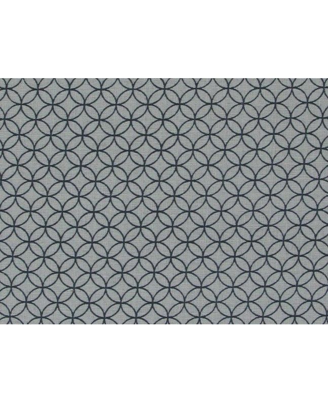 Geometric Circular Chain Cotton Print, Silver