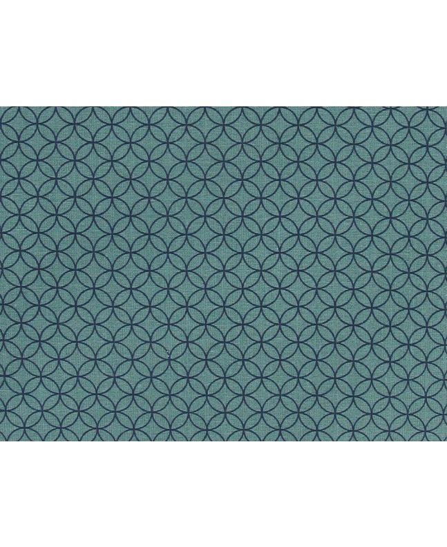 Geometric Circular Chain Cotton Print, Teal