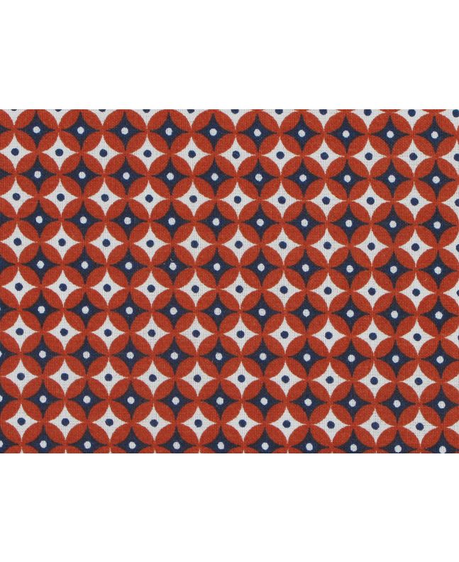 Geometric Circular Eye Cotton, Red
