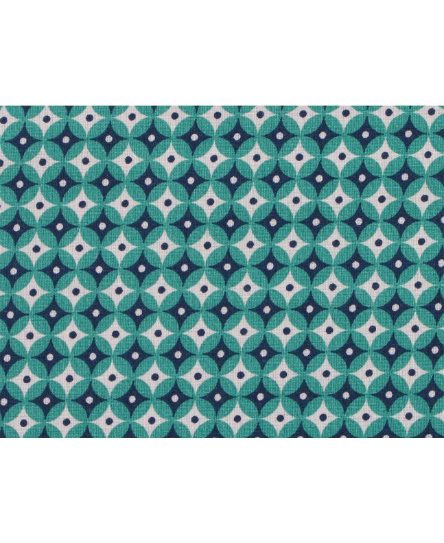 Geometric Circular Eye Cotton, Turquoise