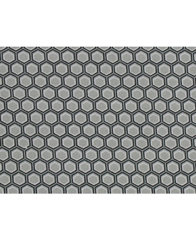 Geometric Honeycomb Cotton Print, Grey