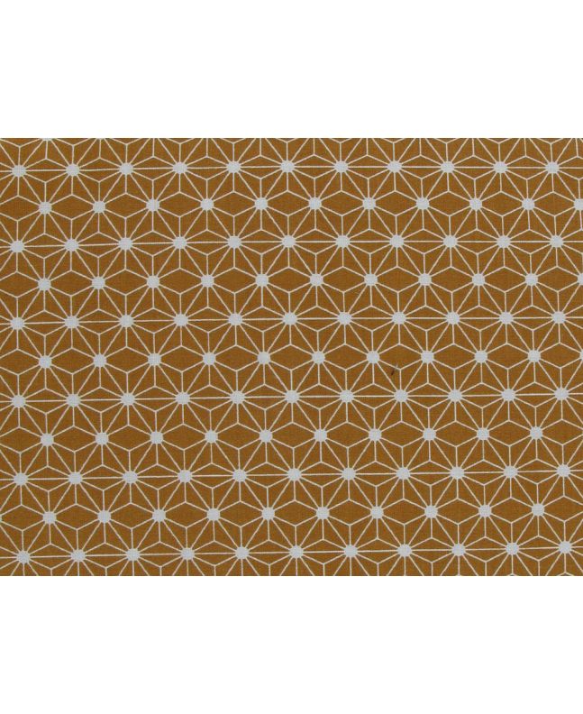 Geometric Mini Rose Cotton Print, Ginger