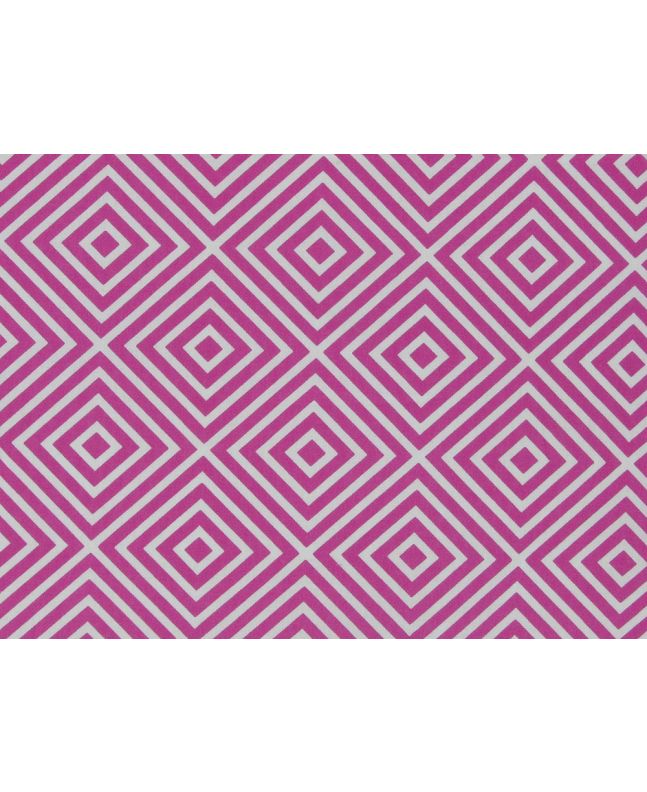 Geometric Nested Diamonds Cotton Poplin, Cerise