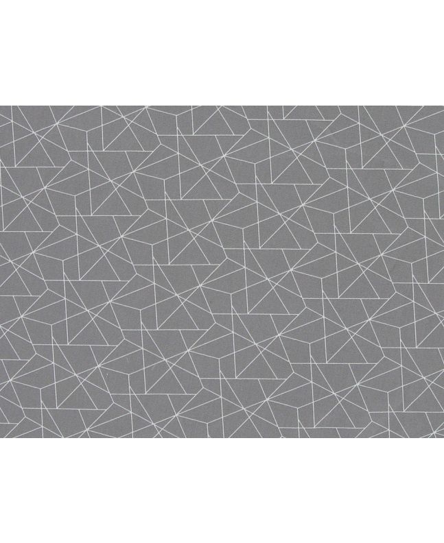Geometric Origami Cotton Poplin, Grey